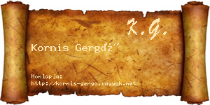 Kornis Gergő névjegykártya